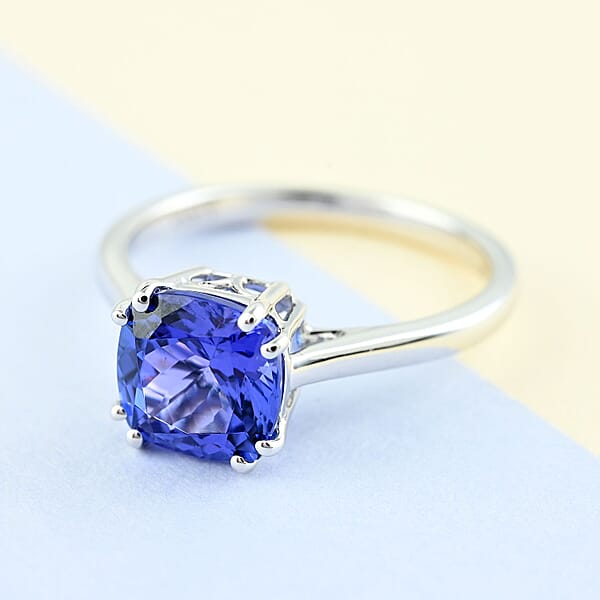 Certified & Appraised Iliana 18K White Gold AAA Tanzanite Solitaire Ring 3 Grams 1.90 Ctw (Del. In 10-15 Days)