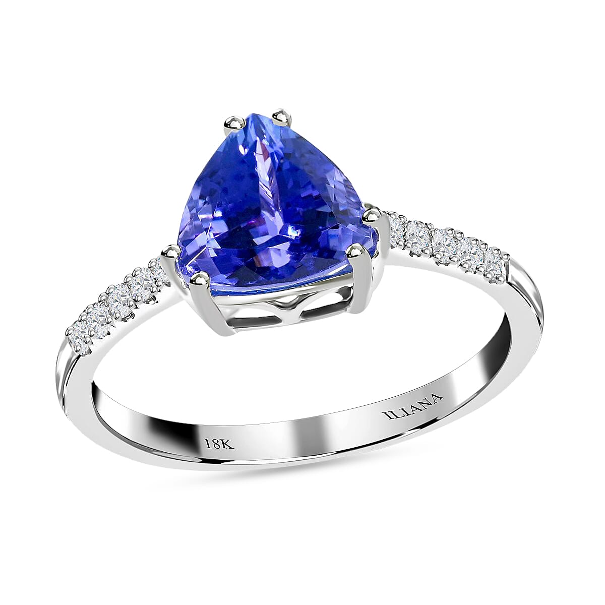 Certified & Appraised Iliana 18K White Gold AAA Tanzanite Ring Diamond Ring Diamond Gold Ring Wedding Rings 2.05 ctw (Del. in 10-15 Days)