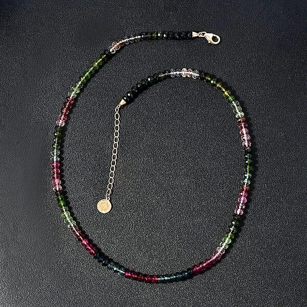 Certified & Appraised Iliana 18K Yellow Gold AAA Multi-Tourmaline Beaded Necklace 18-20 Inches 75.00 Ctw