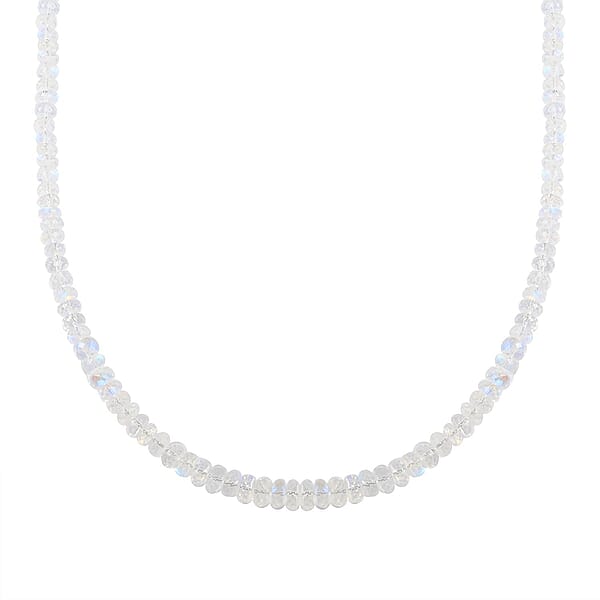 Certified & Appraised Iliana 18K Yellow Gold AAA Rainbow Moonstone Beaded Necklace 18 Inches 105.00 Ctw