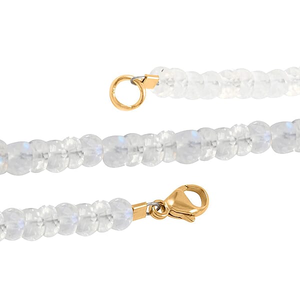 Certified & Appraised Iliana 18K Yellow Gold AAA Rainbow Moonstone Beaded Necklace 18 Inches 105.00 Ctw