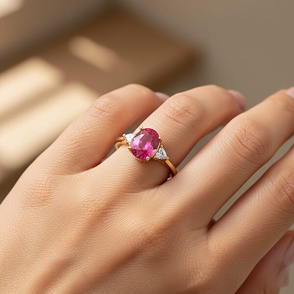 Certified & Appraised Iliana 18K Yellow Gold AAAA Royal Ruby And G-H SI Diamond Ring 1.60 Ctw