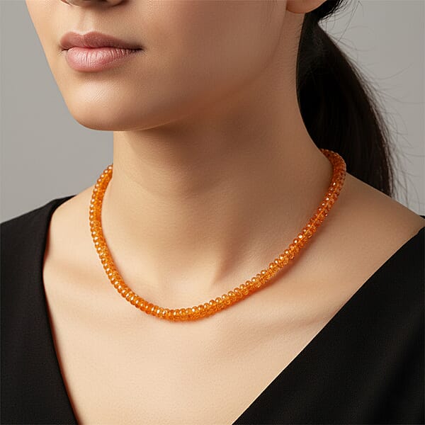 Certified & Appraised Iliana 18K Yellow Gold AAAA Viceroy Spessartine Garnet Beaded Necklace 18-20 Inches 65.00 Ctw
