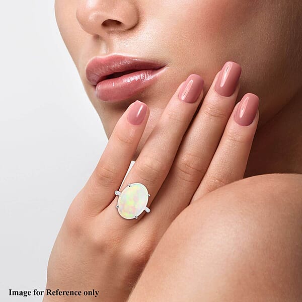 Certified & Appraised Iliana AAA Ethiopian Welo Opal 8.35 Ctw Solitaire Ring In 18K White Gold (Size 10.00