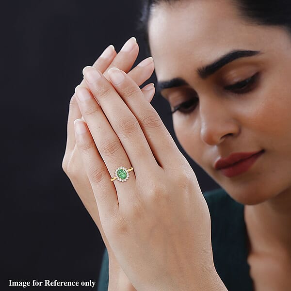 Certified & Appraised Iliana AAA Kagem Zambian Emerald And G-H SI Diamond 2.15 Ctw Ring In 18K Yellow Gold 4.50 Grams
