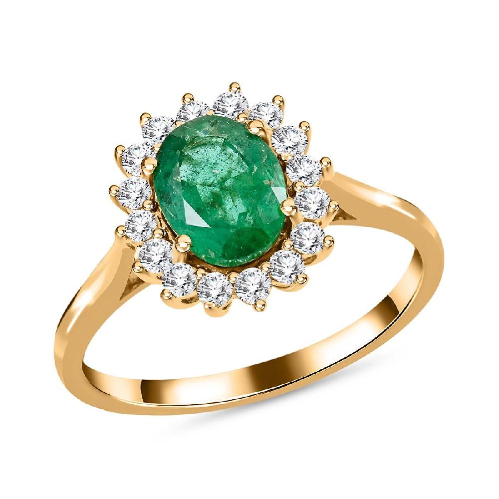 Certified & Appraised Iliana AAA Kagem Zambian Emerald and G-H SI Diamond 2.15 ctw Ring in 18K Yellow Gold 4.50 Grams
