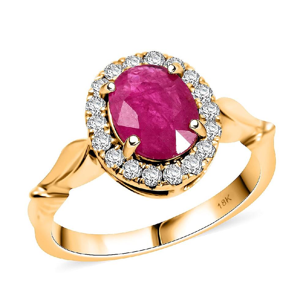 Certified & Appraised Iliana AAA Montepuez Ruby and G-H SI Diamond 2.50 ctw Ring in 18K Yellow Gold 5.42 Grams