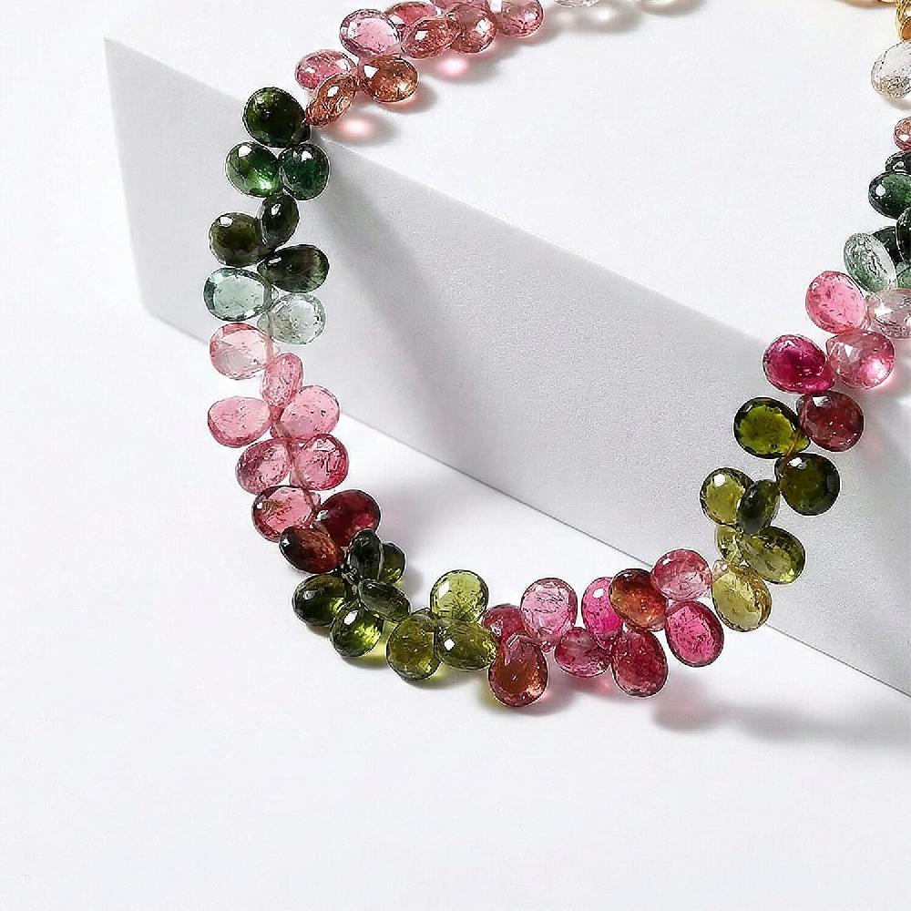 Certified & Appraised Iliana AAA Multi-Tourmaline 35.00 ctw Beaded Bracelet in 18K Yellow Gold (7.00-8.00In)