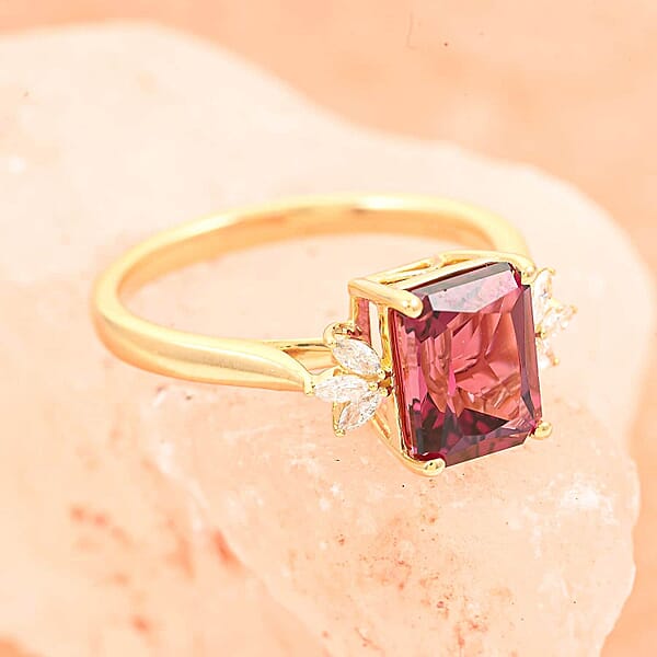Certified & Appraised Iliana AAA Ouro Fino Rubellite And G-H SI Diamond 2.85 Ctw Ring In 18K Yellow Gold 4 Grams