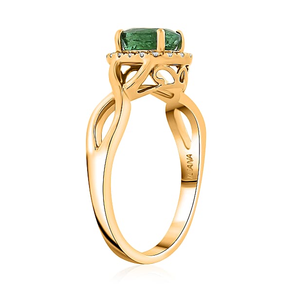 Certified & Appraised Iliana AAAA Kagem Zambian Emerald And SI Diamond 1.00 Ctw Ring In 18K Yellow Gold