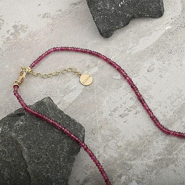 Certified & Appraised Iliana AAAA Ouro Fino Rubellite 53.00 Ctw Beaded Graduated Necklace In 18K Yellow Gold 18-20 Inches