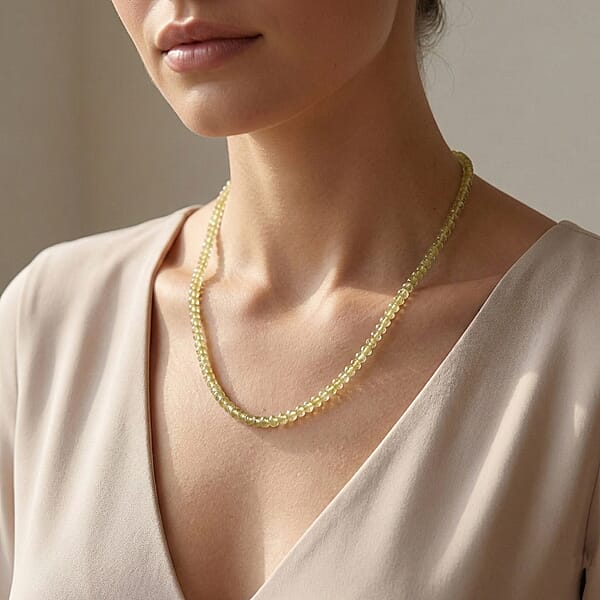 Certified & Appraised Iliana AAAA Sava Sphene 60.00 Ctw Beaded Necklace In 18K Yellow Gold 18 Inches