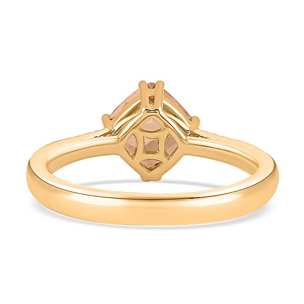 Certified & Appraised Luxoro 10K Yellow Gold AAA Imperial Topaz And G-H I2 Diamond Ring 2.00 Ctw