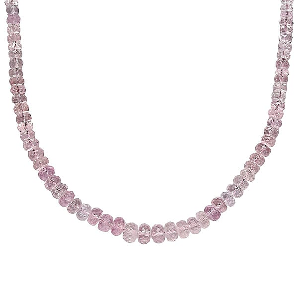 Certified & Appraised Luxoro 14K Rose Gold AAA Pink Morganite Beaded Necklace (18-20 Inches) 100.00 Ctw