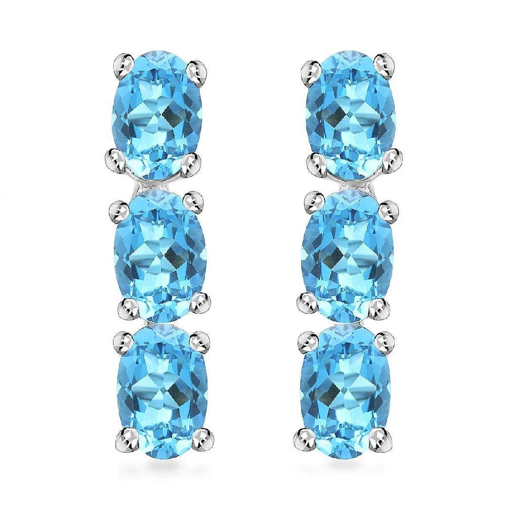 Certified & Appraised Luxoro 14K White Gold AAA Santa Maria Aquamarine Earrings 2.40 ctw