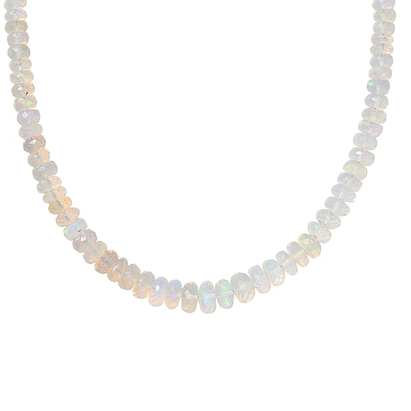 Certified & Appraised Luxoro AAA Ethiopian Welo Opal Beaded Graduated 64 Ctw Necklace 18-20 Inches In 10K Yellow Gold