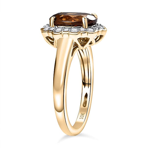 Certified & Appraised Luxoro AAA Golden Turkizite And I2 Diamond 3.37 Ctw Ring In 10K Yellow Gold