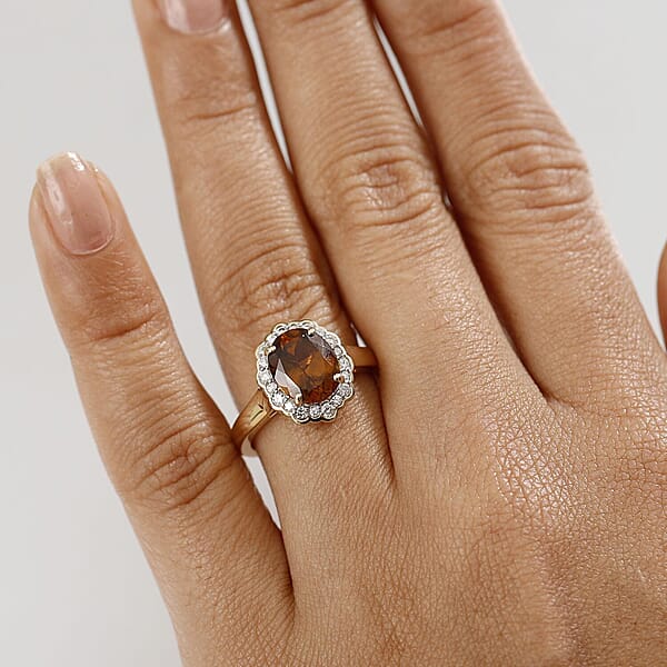 Certified & Appraised Luxoro AAA Golden Turkizite And I2 Diamond 3.37 Ctw Ring In 10K Yellow Gold