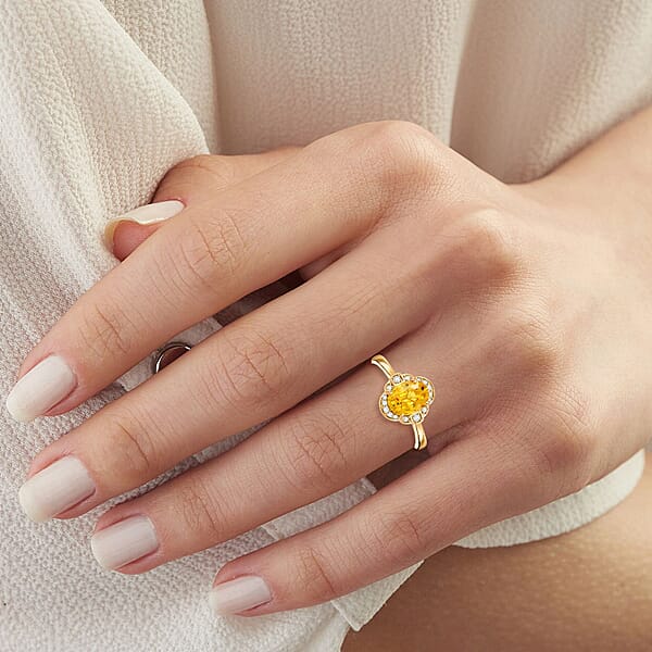 Certified & Appraised Luxoro AAA Ilakaka Yellow Sapphire And I2 Diamond 1.80 Ctw Ring In 14K Yellow Gold