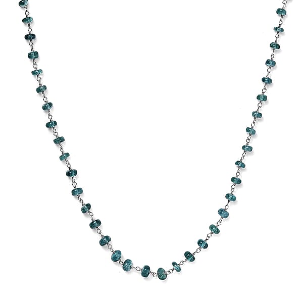 Certified & Appraised Luxoro AAA Lagoon Tourmaline Beaded 32 Ctw Necklace 20 Inches In 10K White Gold
