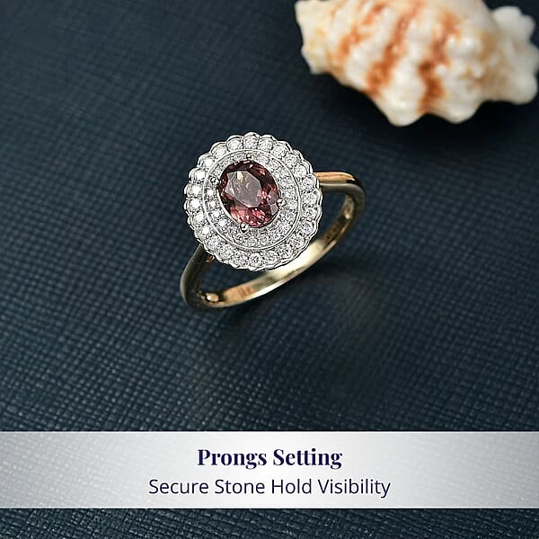 Certified & Appraised Luxoro AAA Madagascar Color Change Garnet And I2 Diamond 2.00 Ctw Ring In 10K Yellow Gold