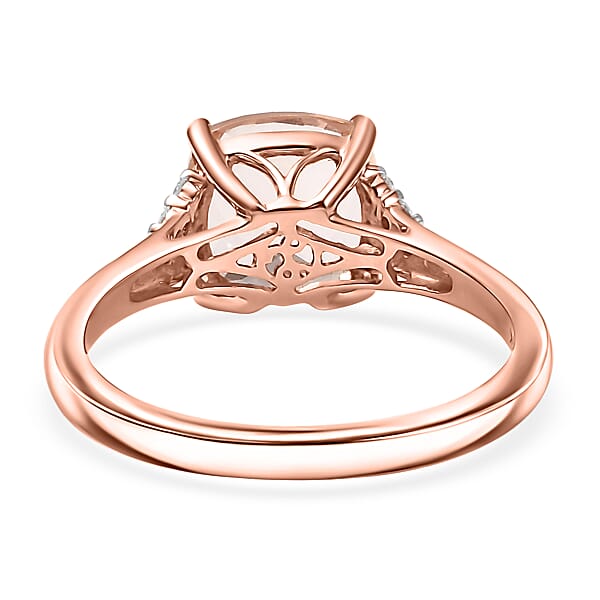 Certified & Appraised Luxoro AAA Marropino Morganite And G-H I2 Diamond 3.21 Ctw Ring In 10K Rose Gold (Del. In 10-15 Days)