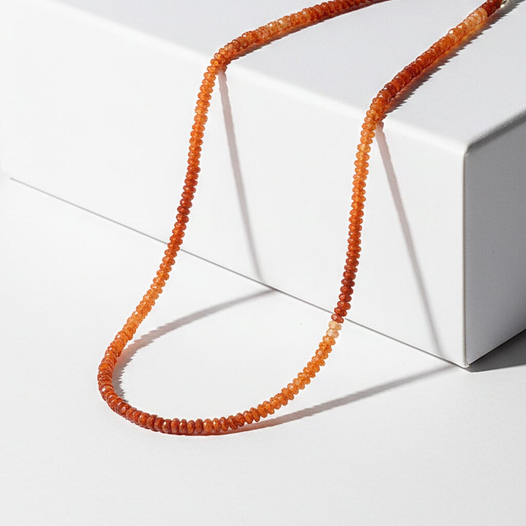 Certified & Appraised Luxoro AAA Mexican Fire Opal Beaded Graduated 25.00 ctw Necklace 18-20 Inches in 10K Yellow Gold
