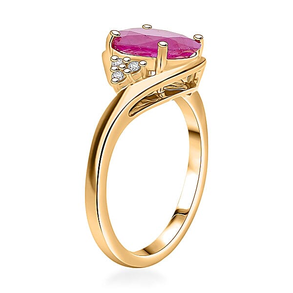 Certified & Appraised Luxoro AAA Montepuez Ruby And I2 Diamond 3.00 Ctw Ring In 14K Yellow Gold