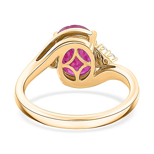 Certified & Appraised Luxoro AAA Montepuez Ruby And I2 Diamond 3.00 Ctw Ring In 14K Yellow Gold