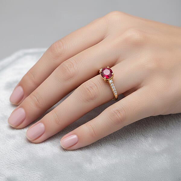 Certified & Appraised Luxoro AAA Montepuez Ruby And I2 Diamond 1.20 Ctw Ring In 14K Yellow Gold