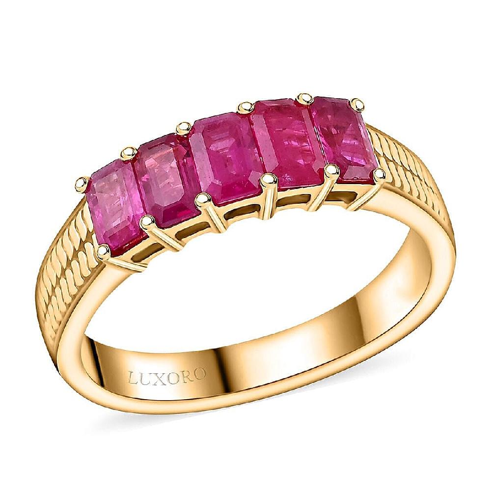 Certified & Appraised Luxoro AAA Mozambique Ruby 1.45 ctw Ring in 14K Yellow Gold 4.90 Grams