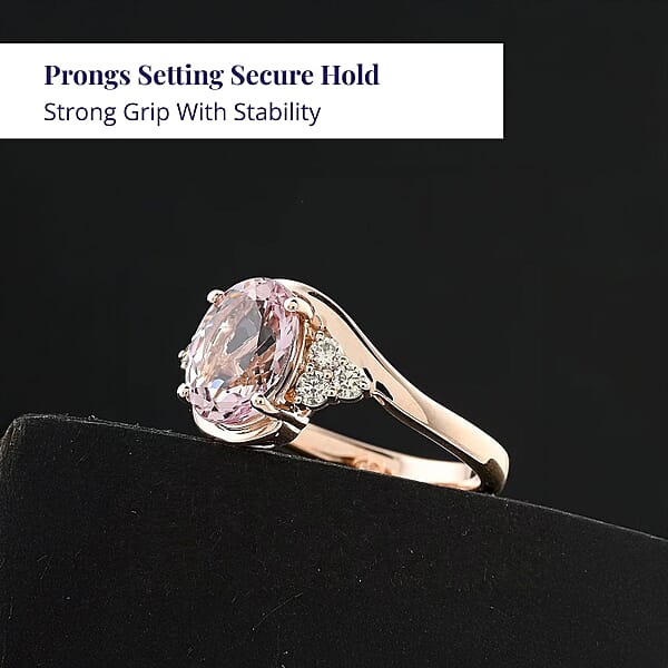 Certified & Appraised Luxoro AAA Pink Morganite And G-H I2 Diamond 2.25 Ctw Ring In 10K Rose Gold