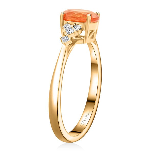 Certified & Appraised Luxoro AAA Spessartite Garnet And G-H I2 Diamond 2.35 Ctw Ring In 10K Yellow Gold