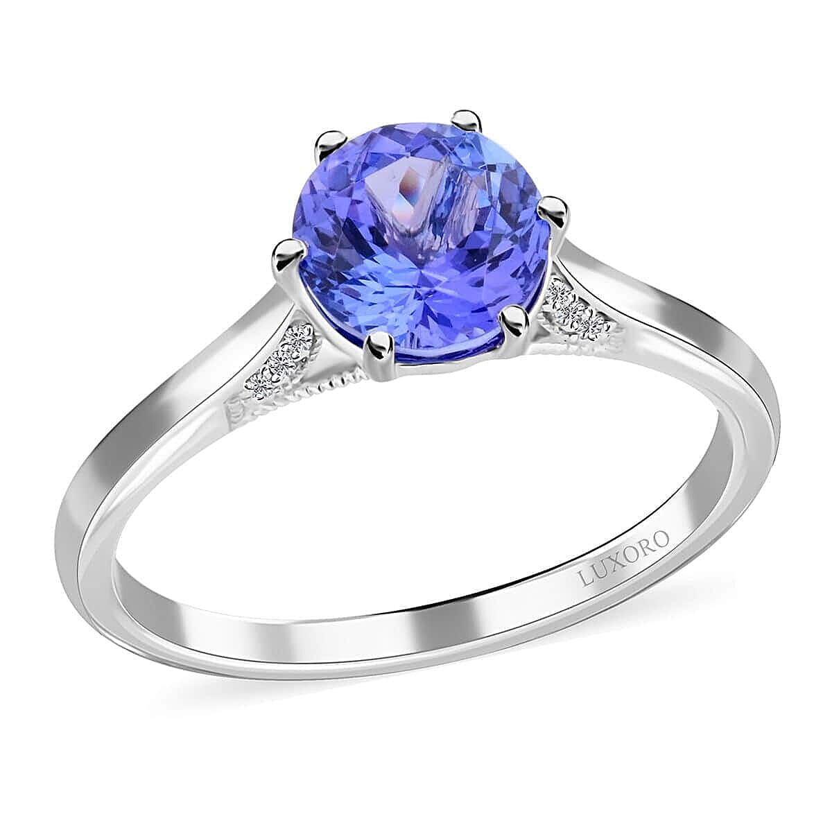 Certified & Appraised Luxoro AAA Tanzanite and G-H I2 Diamond 2.75 ctw Ring in 14K White Gold 3.20 Grams