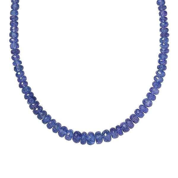 Certified & Appraised Luxoro AAA Tanzanite Beaded Graduated 125 Ctw Necklace 18-20 Inches In 14K Yellow Gold