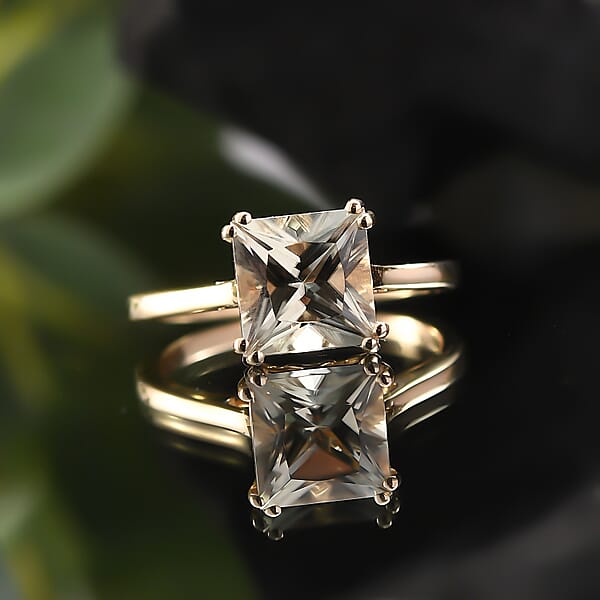 Certified & Appraised Luxoro AAA Turkizite 3.15 Ctw Solitaire Ring In 14K Yellow Gold