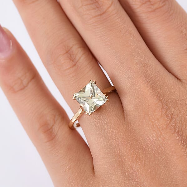 Certified & Appraised Luxoro AAA Turkizite 3.15 Ctw Solitaire Ring In 14K Yellow Gold