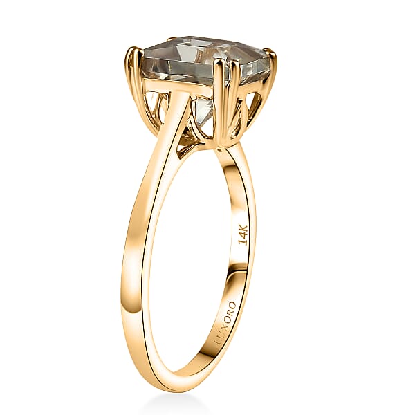 Certified & Appraised Luxoro AAA Turkizite 3.15 Ctw Solitaire Ring In 14K Yellow Gold