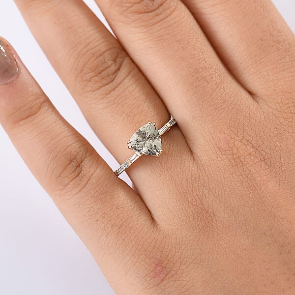 Certified & Appraised Luxoro AAA Turkizite And G-H I2 Diamond 2.20 Ctw Ring In 14K Yellow Gold