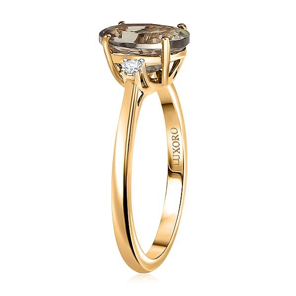 Certified & Appraised Luxoro AAA Turkizite And G-H I2 Diamond 2.32 Ctw Ring In 14K Yellow Gold