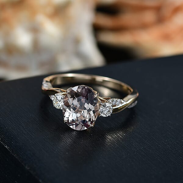 Certified & Appraised Luxoro AAA Turkizite And G-H I2 Diamond 3.43 Ctw Ring In 14K Yellow Gold (Del. In 10-15 Days)