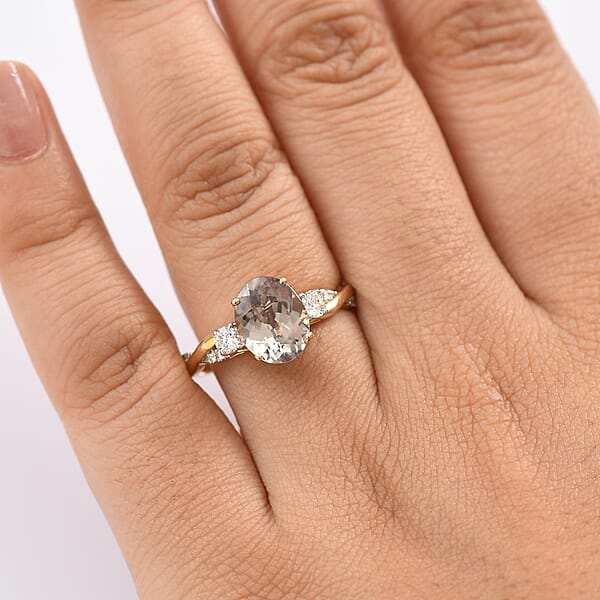 Certified & Appraised Luxoro AAA Turkizite And G-H I2 Diamond 3.43 Ctw Ring In 14K Yellow Gold (Del. In 10-15 Days)