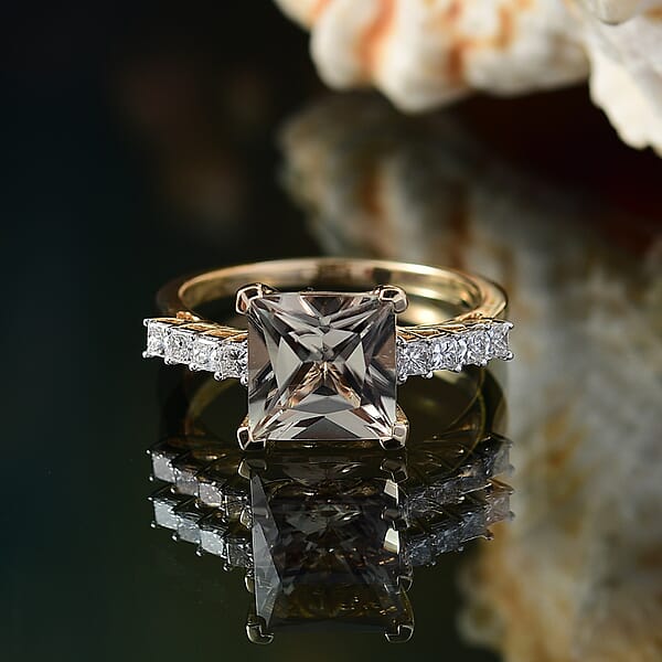 Certified & Appraised Luxoro AAA Turkizite And G-H I2 Diamond 4.74 Ctw Ring In 14K Yellow Gold (Del. In 10-15 Days)