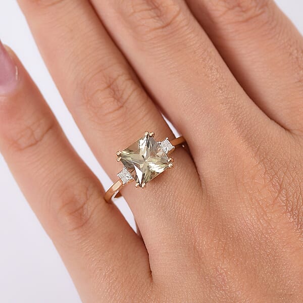 Certified & Appraised Luxoro AAA Turkizite And G-H I2 Diamond 3.00 Ctw Ring In 14K Yellow Gold
