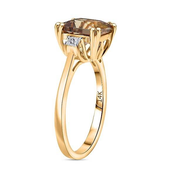 Certified & Appraised Luxoro AAA Turkizite And G-H I2 Diamond 3.00 Ctw Ring In 14K Yellow Gold