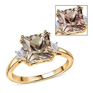 Certified & Appraised Luxoro AAA Turkizite and G-H I2 Diamond 3.00 ctw Ring in 14K Yellow Gold