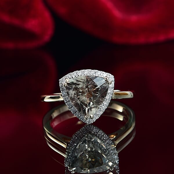 Certified & Appraised Luxoro AAA Turkizite And G-H I2 Diamond 3.42 Ctw Ring In 14K Yellow Gold