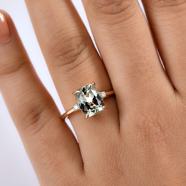 Certified & Appraised Luxoro AAA Turkizite And G-H I2 Diamond 4.36 Ctw Ring In 14K Yellow Gold