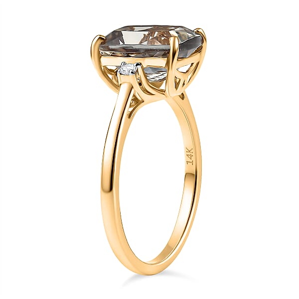 Certified & Appraised Luxoro AAA Turkizite And G-H I2 Diamond 4.36 Ctw Ring In 14K Yellow Gold