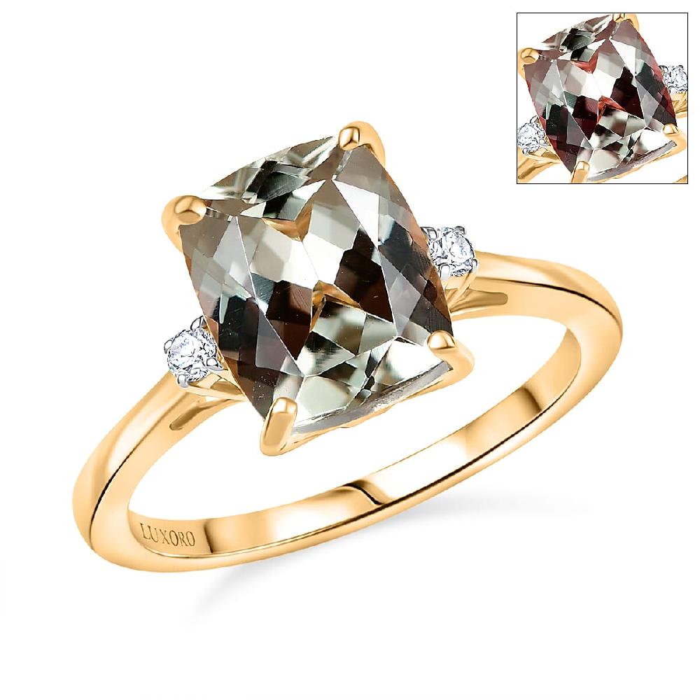 Certified & Appraised Luxoro AAA Turkizite and G-H I2 Diamond 4.36 ctw Ring in 14K Yellow Gold